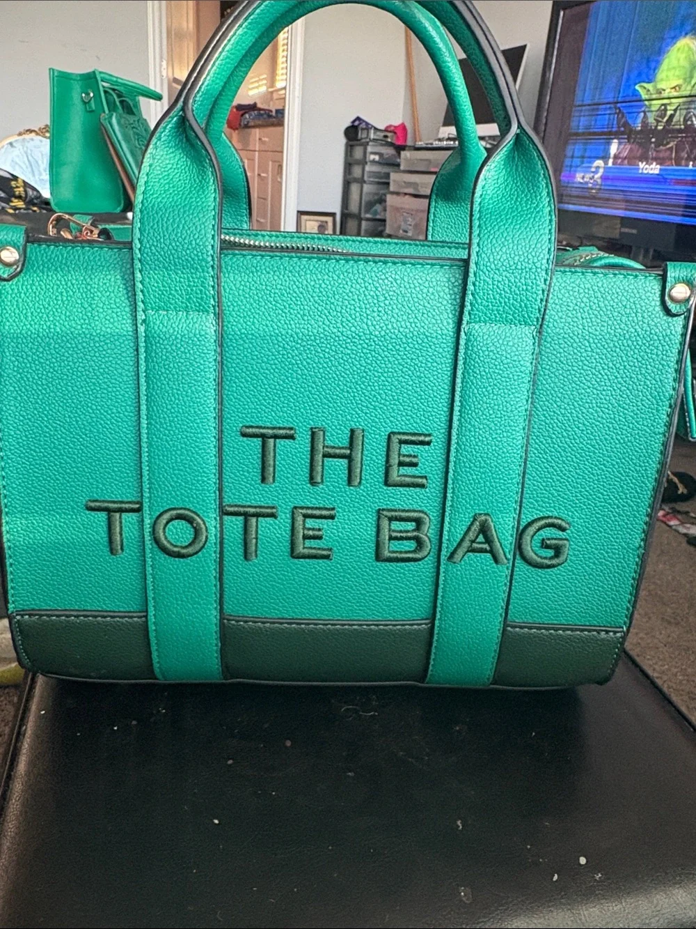 The Tote Bag Teal Crossbody Bag with Matching Wallet - Unbranded